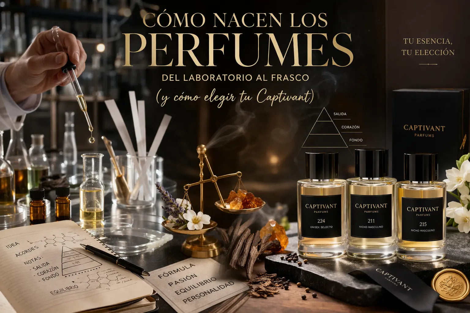 Cómo nacen los perfumes: del laboratorio al frasco (y cómo elegir tu Captivant)