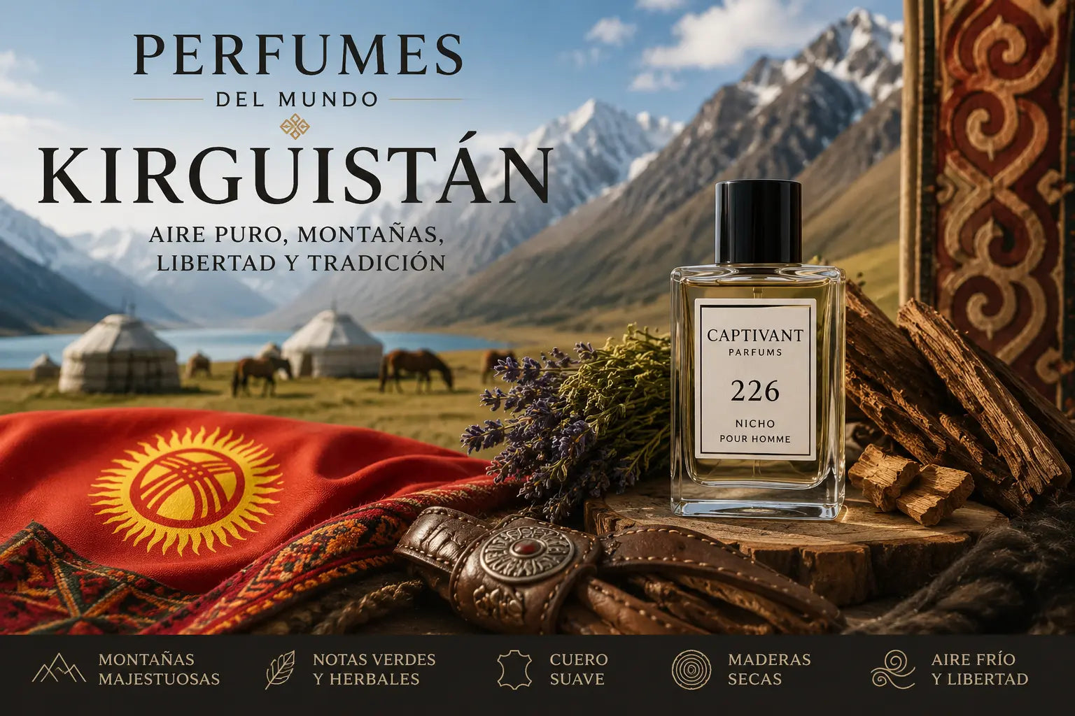Perfumes del mundo: Kirguistán, el aroma de las montañas, la libertad y el aire salvaje Perfumes de Equivalencia Captivant Parfums
